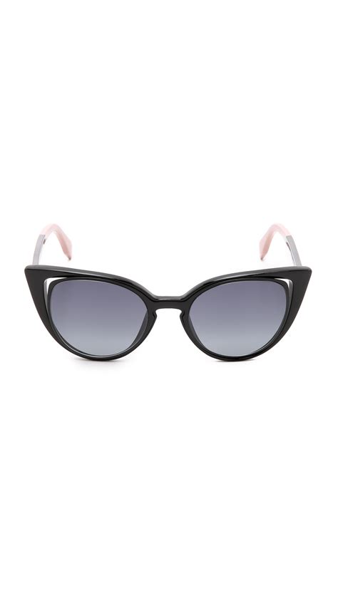 fendi cutout cat eye sunglasses|Fendi cat eye sunglasses black.